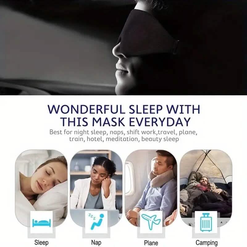 3D Contoured Cup Sleeping Mask and Blindfold