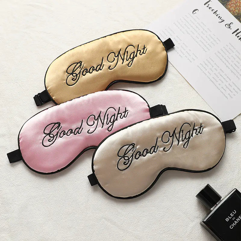 Embroidered Silk Sleep Mask with Adjustable Ventilation