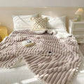 DecorBites™ Luxe Faux Rabbit Fur Weighted Double Blanket for Cozy Bed Warmth
